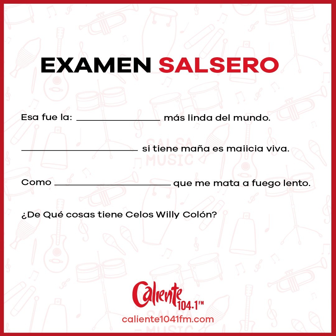 Hoy toca otro examen para ver que tan fan de la salsa eres 🤭 ¡VEAMOS! 👀
-
#Caliente104fm #Salsa
